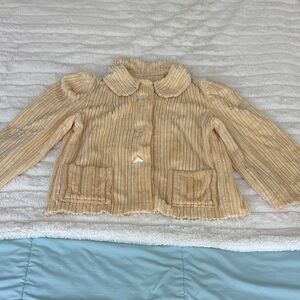 Vintage 1940 chenille Ribbed Button-Front Jacket about size small
